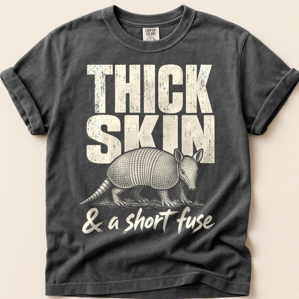 Thick Skin Armadillo T-Shirt on Pepper