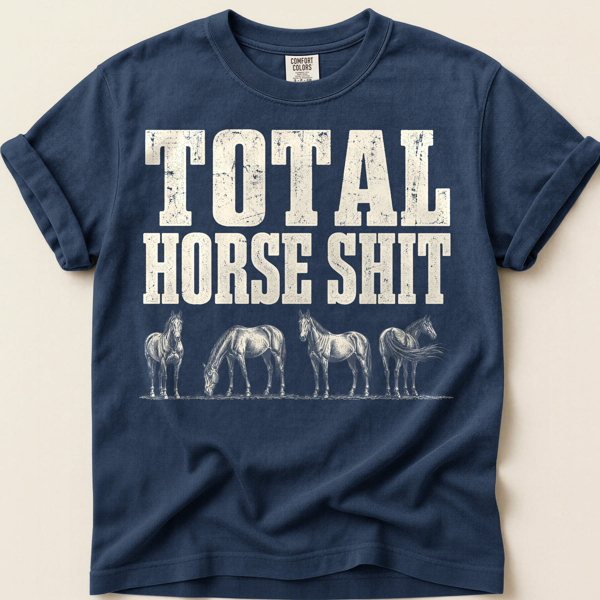 Total Horse Shit T-Shirt on Navy