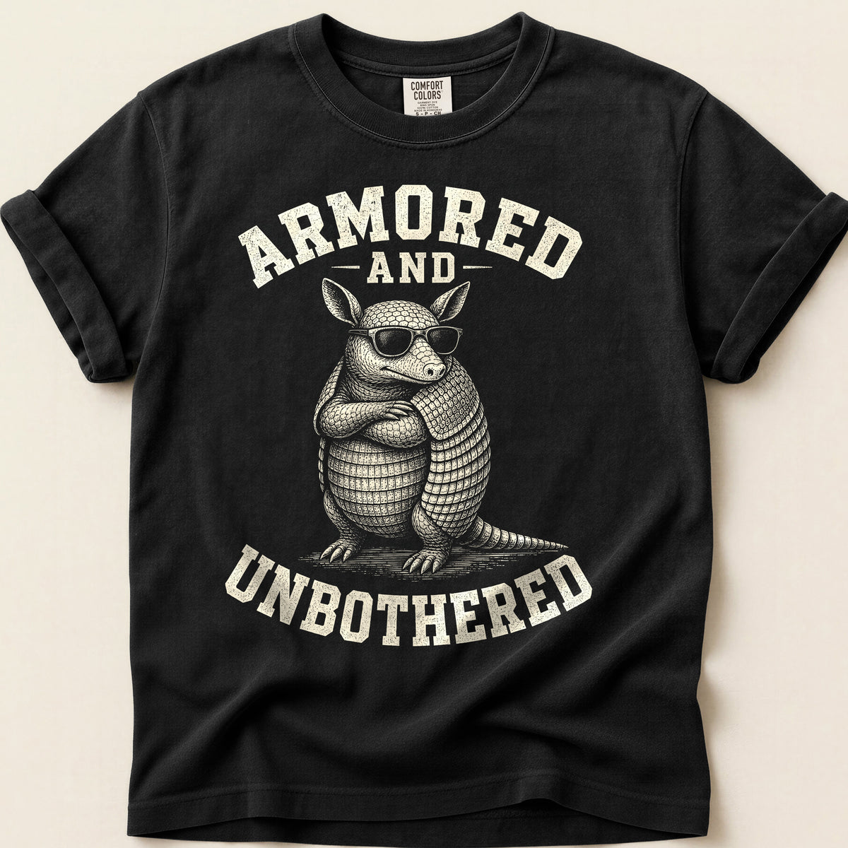 Unbothered Armadillo on Black