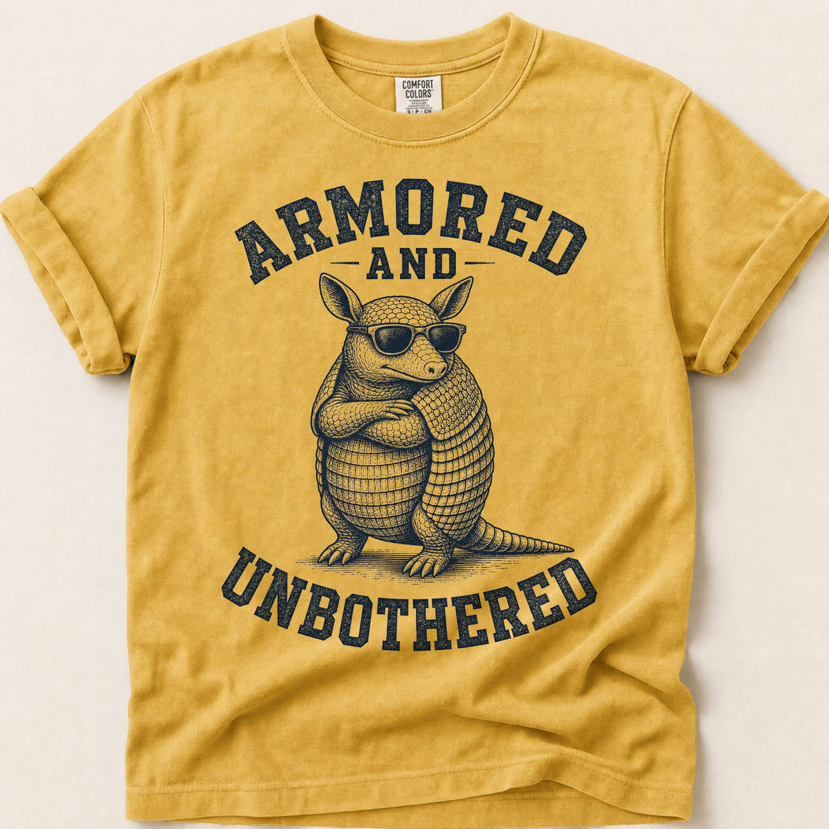 Unbothered Armadillo on Mustard