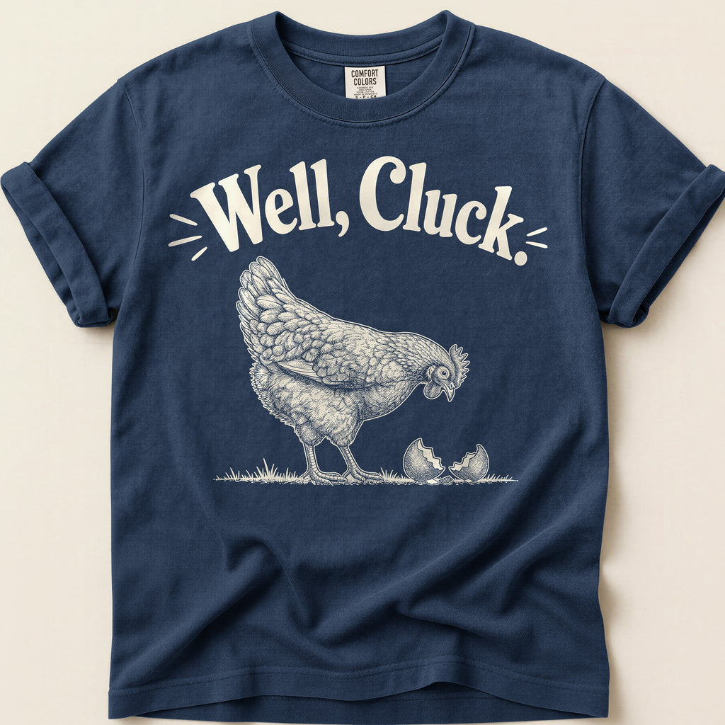 Well Cluck T-Shirt on Navy