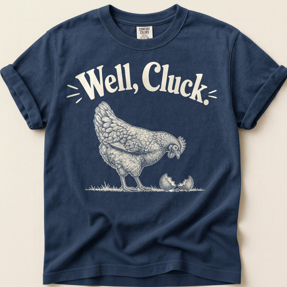 Well Cluck T-Shirt on Navy