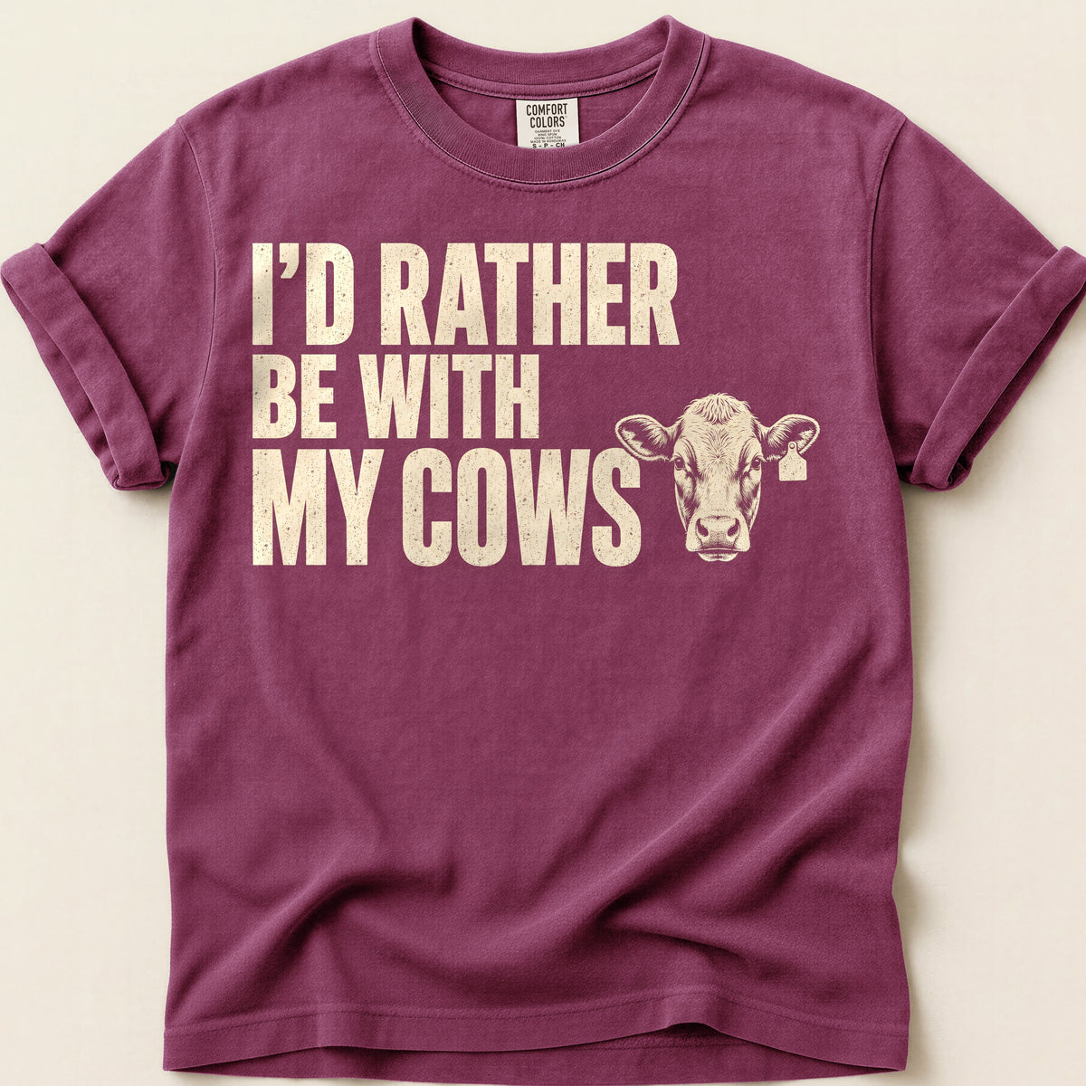 With My Cows T-Shirt on Berry