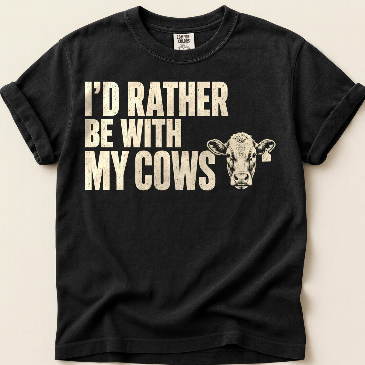 With My Cows T-Shirt on Black