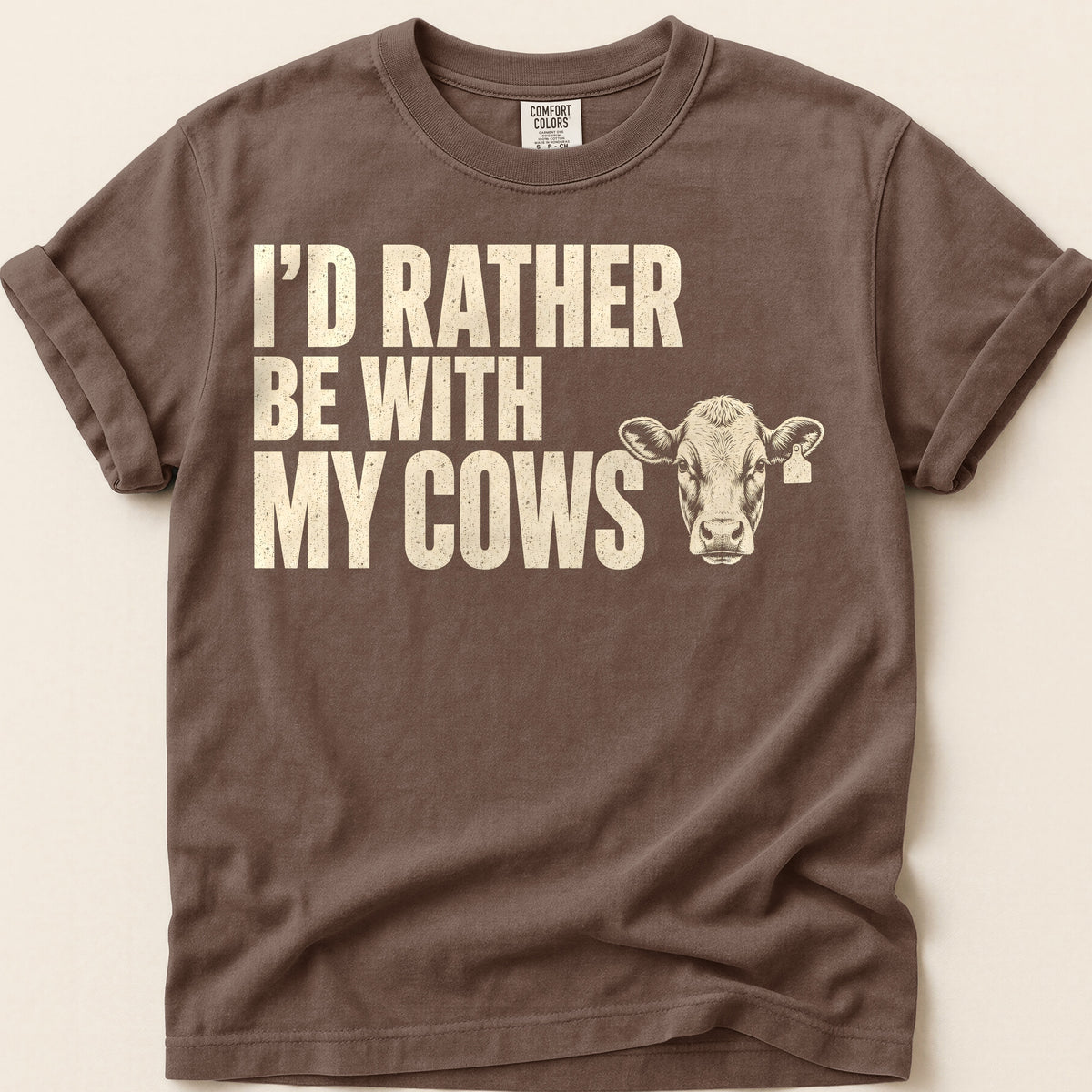 With My Cows T-Shirt on Espresso