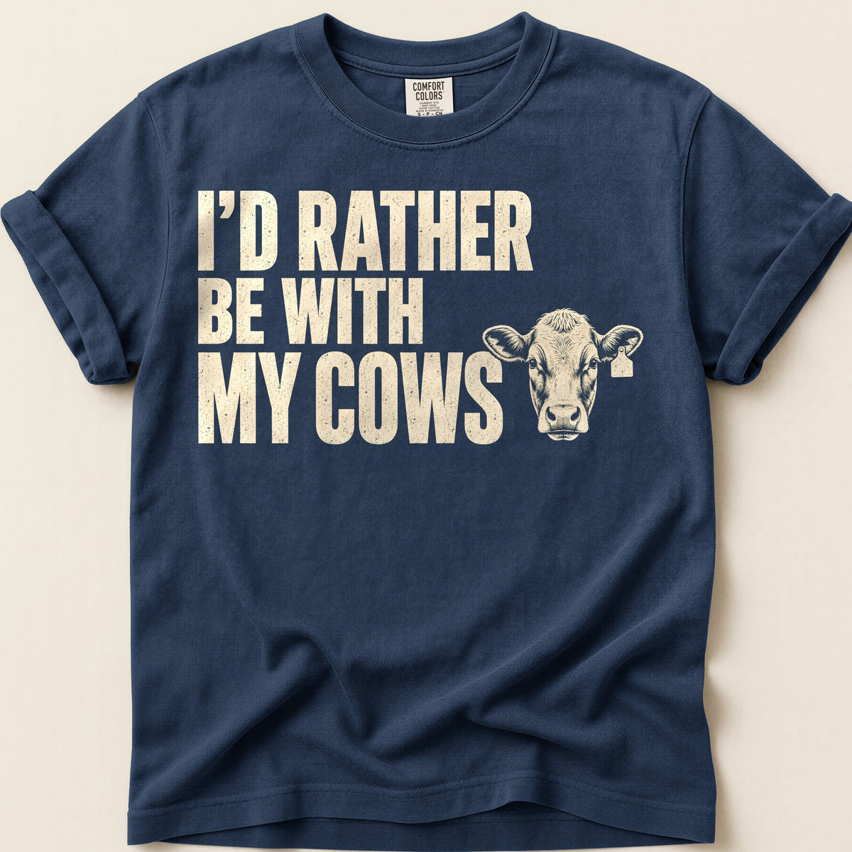 With My Cows T-Shirt on Navy