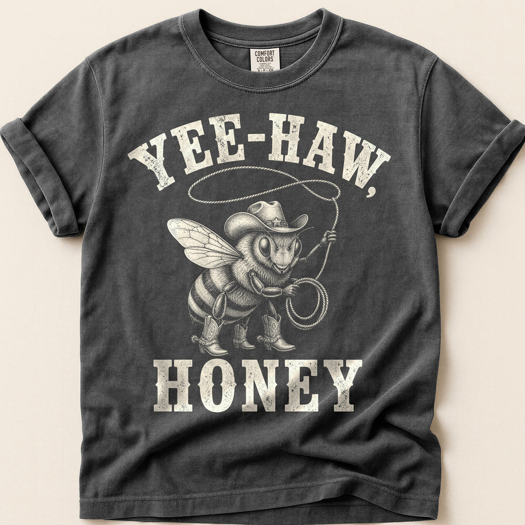 Yee-Haw Honey Bee T-Shirt on Pepper