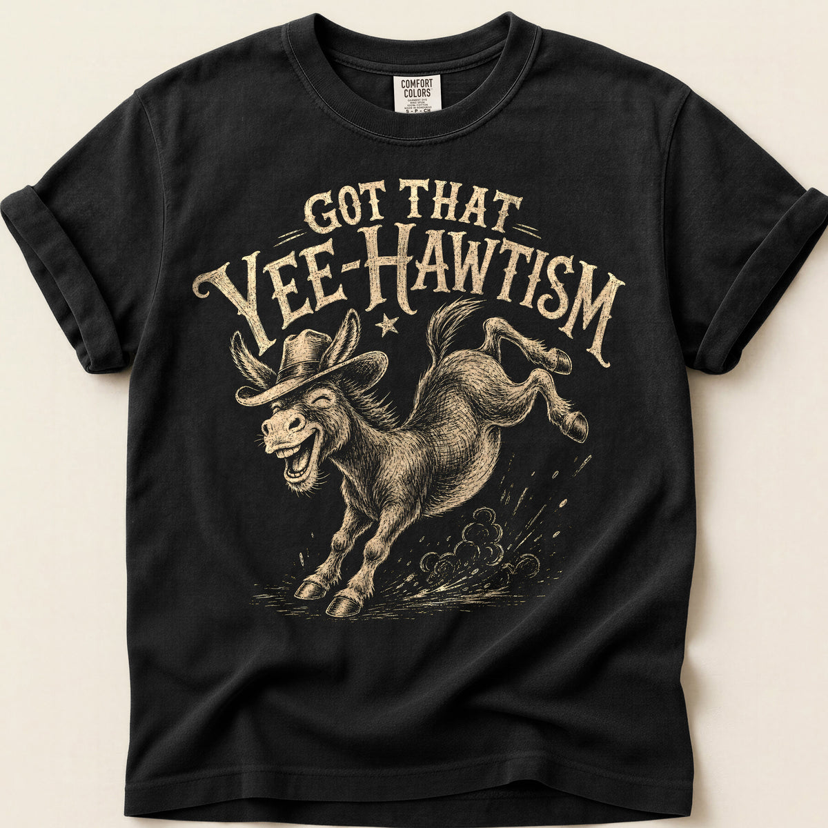 Yee-Hawtism Donkey on Black